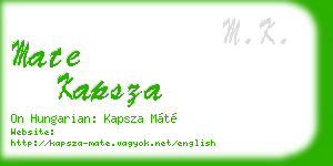 mate kapsza business card