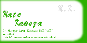 mate kapsza business card